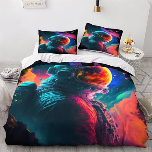 Parure de lit astronaute microfibre hypoallergénique 3 pièces - 4