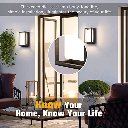 MVBT Modern Outdoor Solar Wall Light, LED Porch Patio Door Entryway Sconce Exterior Fixture Wall Lamp 3000K Landscape Lighting with No Wiring Required - Image 6