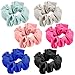 Produktbild Einfarbig elastische Haarbänder - 6 Stück Candy Color Damen Blume Chiffon Haargummis Haargummis Weiche Pferdeschwanz Inhaber Haarbänder für Kinder Erwachsene