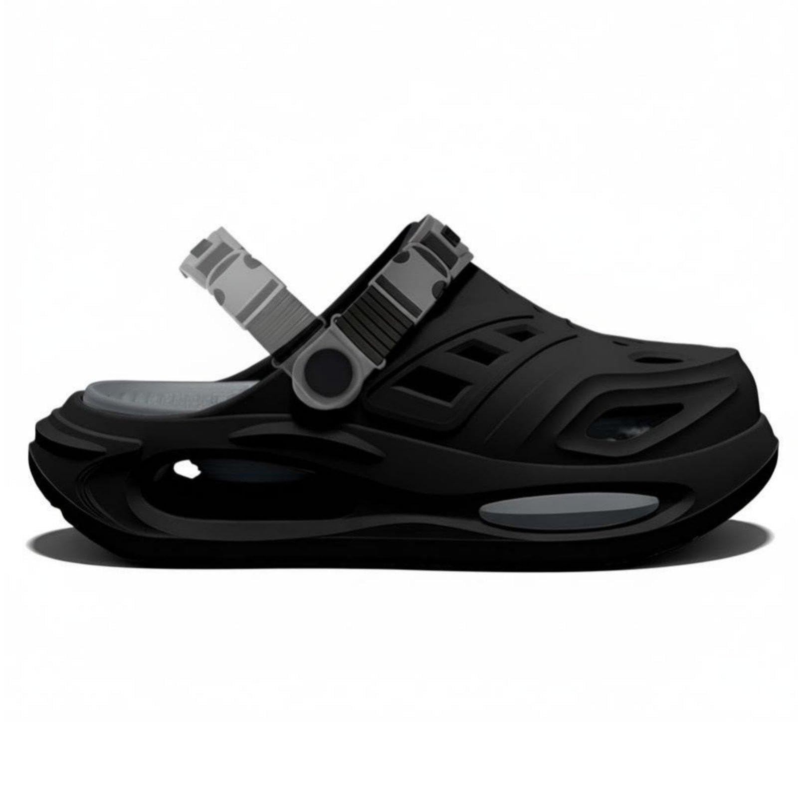 Arch Support Clogs for Men, Summer Slip-On Foam Sandals, Non-Slip, Breathable, Comfortable Black 42-43-image-28