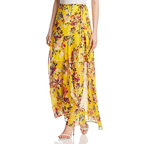 French Connection Women's Linosa Crinkle Maxi Floral Skirt Skirt, Citrus, 0