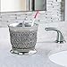nu steel BHT4H Beaded Heart Toothbrush Holders Storage, Bath Collection, Bathroom Vanity Countertops Shiny Finish, Small, Chrome