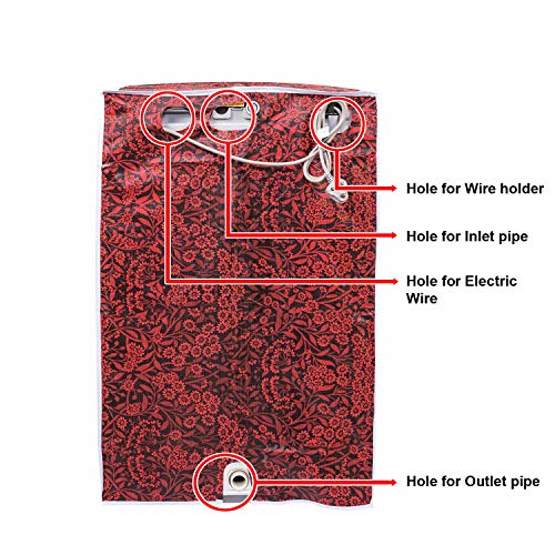 Image of Classic Top Load Washing Machine Cover Suitable for LG 6 Kg, 6.2 Kg, 6.5 Kg, 7 Kg (56cmsX56cmsX85cms, Red Flower)