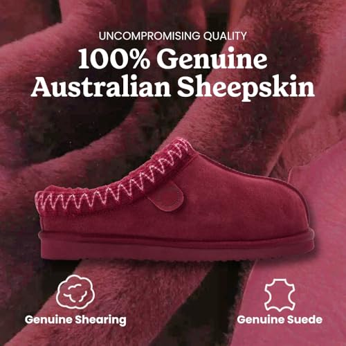 Image of Fireside by Dearfoams Women's Greta Genuine Shearling Clog Slippers, 100% Natural Suede Clogs for Outdoor & Indoor