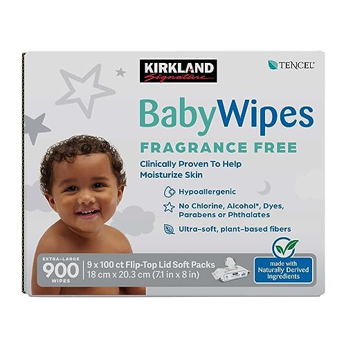 Image of Kirkland Signature Baby Wipes Fragrance Free, 900 Count