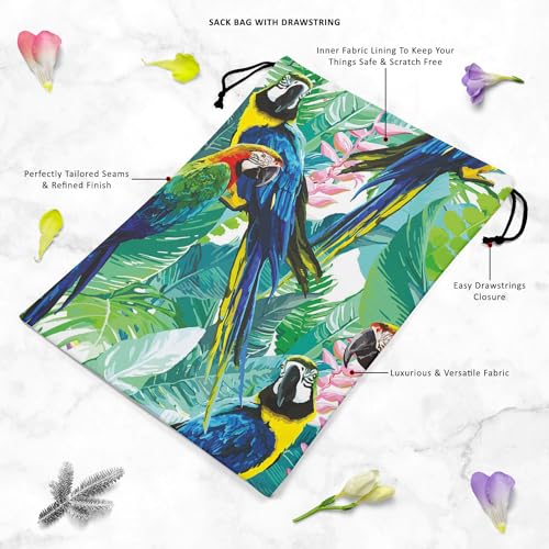 Image of ArtzFolio Exotic Birds & Beautiful Flowers D2 | Reusable Sack Bag | Bag for Gym, Storage, Vegetable & Travel