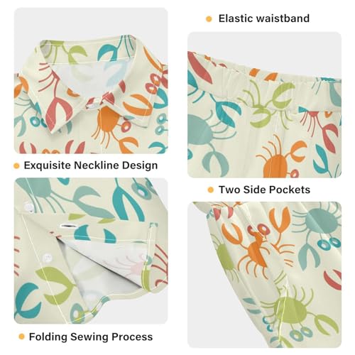Image of visesunny Boy Floral Short Sleeve Button Down Shirt & Casual Shorts Set Summer Outfits 3-10 Years Clothes