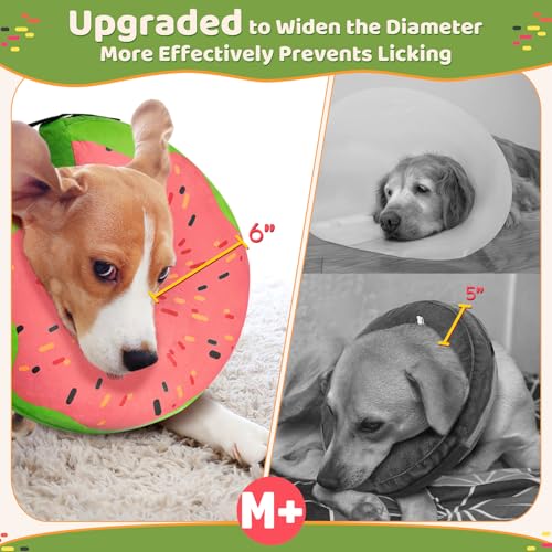 Image of Gimars Inflatable Dog Cone Alternative Dog Donut Collar After Surgery, Soft Neck Pillow Recovery Cone, Elizabethan Collar Alternative for Medium Dogs