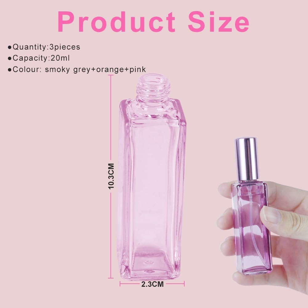 LOPHE Atomizer perfum wielokrotnego napełniania, 6 sztuk x 10 ml mini przenośny szklany opryskiwacz, podróżny perfum z dozownikami, butelka z rozpylaczem bez wycieku do olejków eterycznych i perfum