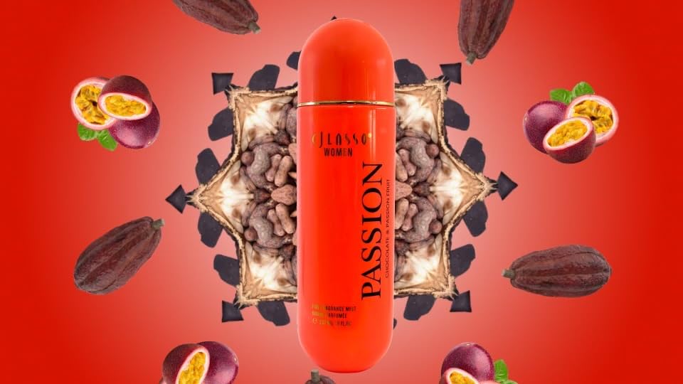 CJ Lasso Body Mist | Passion | Chocolate and Passion Fruit Frangrance | 3x More Concentrated Formula That Lasts | Delicious and Gourmond | Perfume and Body Mist