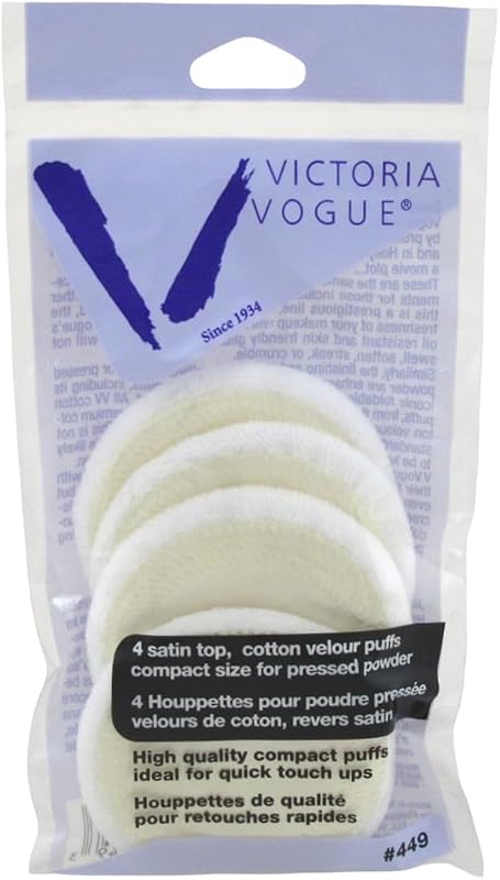 Victoria Vogue Puff redondo para pó compacto, 4 unidades
