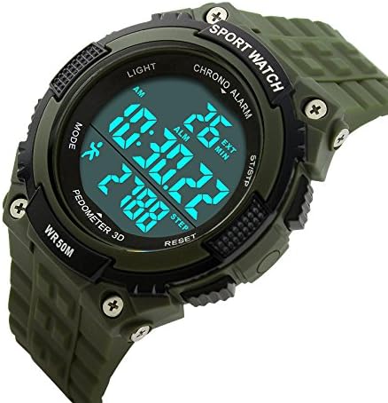 Miniatura 9 de Gosasa Fácil lectura impermeable Relojes deportivos hombres mujeres ejército reloj militar cronómetro 3D podómetro Led Digital reloj de pulsera,