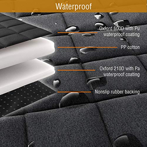 Active Pets Fabric Car Bench Dog Seat Cover For Back Seat, Waterproof Vehicle Seat Covers, Durable Scratch Proof Nonslip, Protector For Pet Fur & Mud, Washable - Orange #TOP5