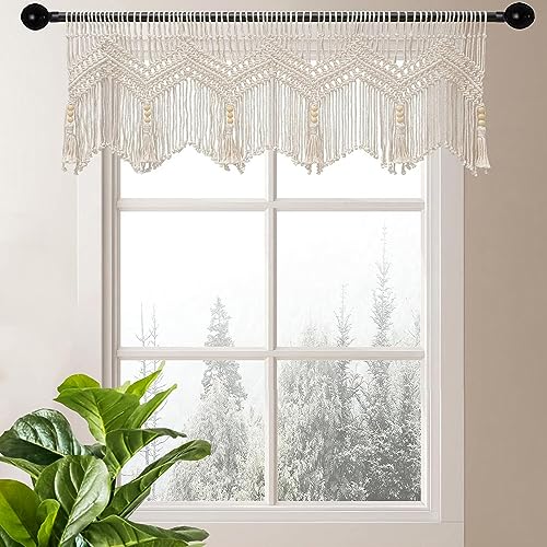 Lsimeru Boho Scheibengardinen Makramee Kurz Küche Gewebet Baumwolle...
