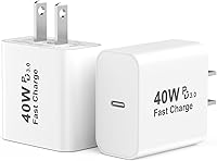 Vista 8 de Bloque de cargador USB C de 40 W, paquete de 2 bloques de cargador para iPhone 17, cargador de pared USB C de 40 W, adaptador de corriente USBC tipo