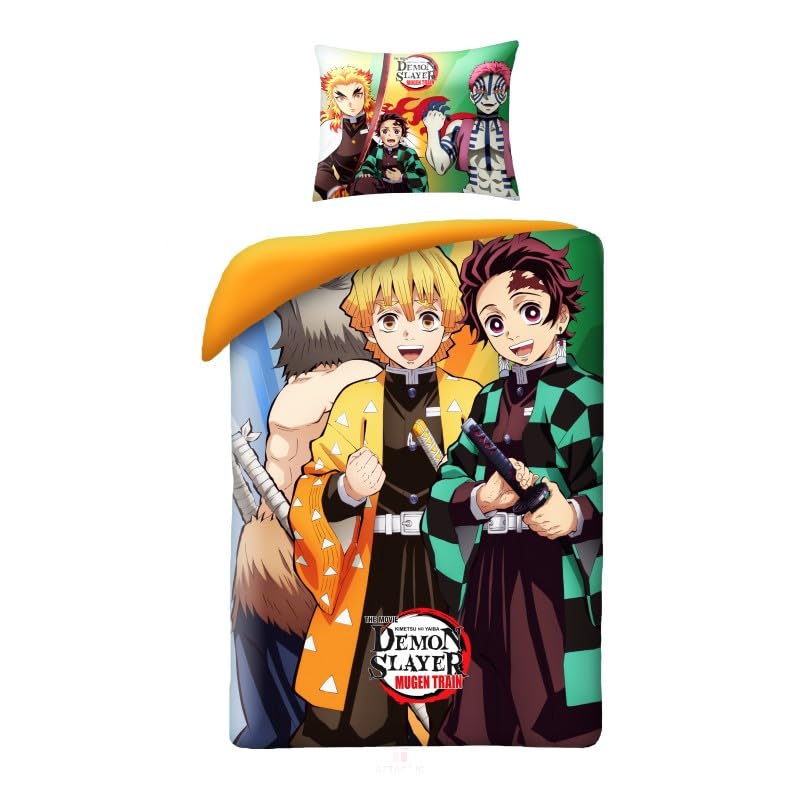 Ste-X Parure De Lit Réversible Demon Slayer - Housse De Couette Et
