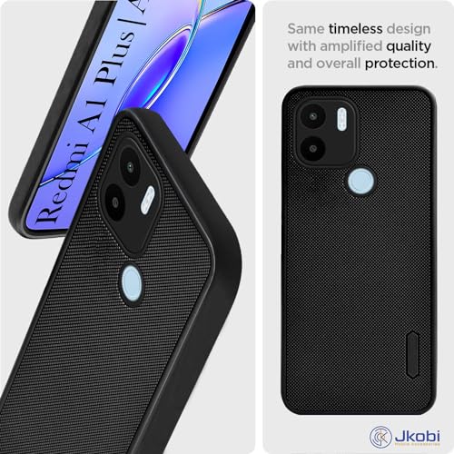 Image of Jkobi Back Cover Case for Xiaomi Redmi A1 Plus | A2 Plus (Textured Grip Design | Camera Protection | Slim and Light Weight | Soft Touch and Feel | Black)