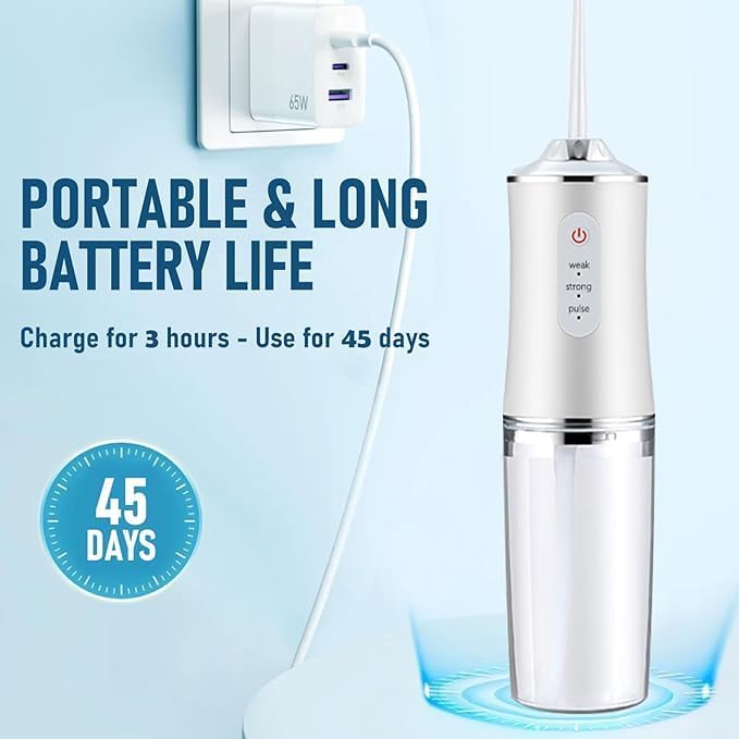 MDHL Water Flosser charging with a USB cable