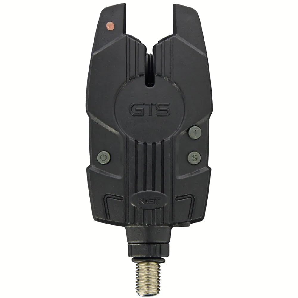 NGT GTS Pro Lot de 3 détecteurs de touche sans fil avec récepteur – Sensibilité, volume et tonalité réglables – Indicateurs LED, fonction mémoire, construction étanche – Matériel de pêche à la carpe