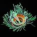 Uniclife 20 inch Changeable Sea Anemone Plant Ornament Folding Glowing Silicone Fish Tank Aquarium Artificial Decor, Green