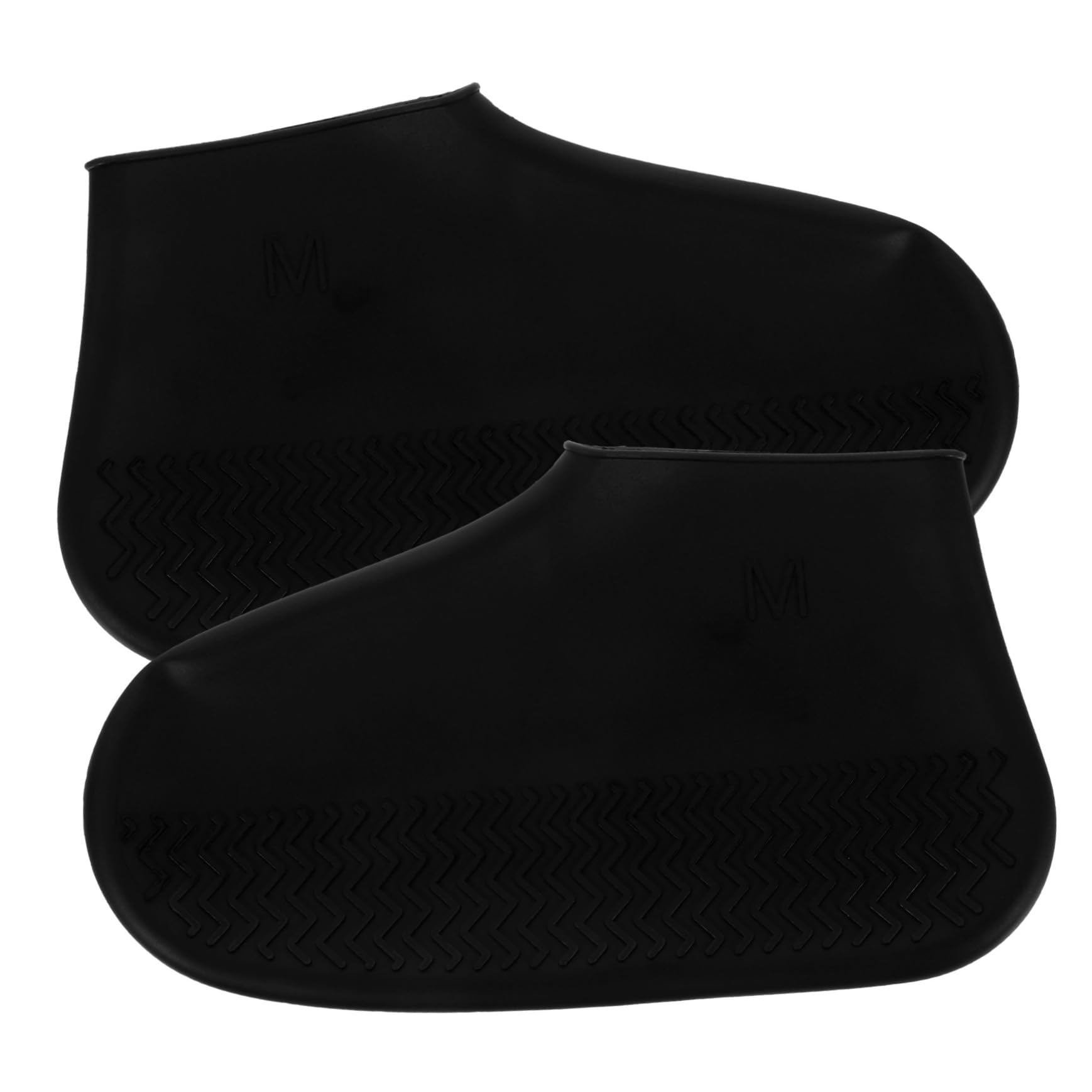 PRETYZOOM Silicone Shoe Covers Thicken Skid Overshoes for Rainy Days Rain Boot Protectors for Adults Black
