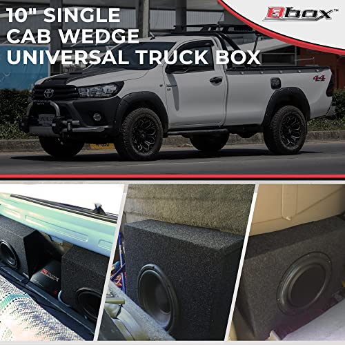 Bbox Single Sealed 10 Inch Wedge Shaped Subwoofer Enclosure - Car Subwoofer Boxes & Enclosures - Premium Subwoofer Box Improves Audio Quality, Sound & Bass - Red & Black Spring Terminals,charcoal - Thumbnail 2