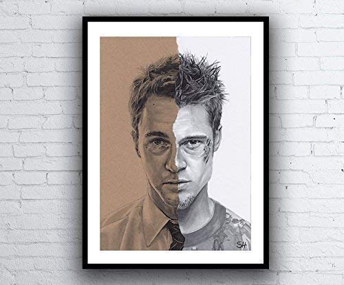 Tyler Durden Portrait Drawing - Limited Edition Fight Club Art Print - Brad Pitt & Edward Norton - A5 A4 A3 sizes