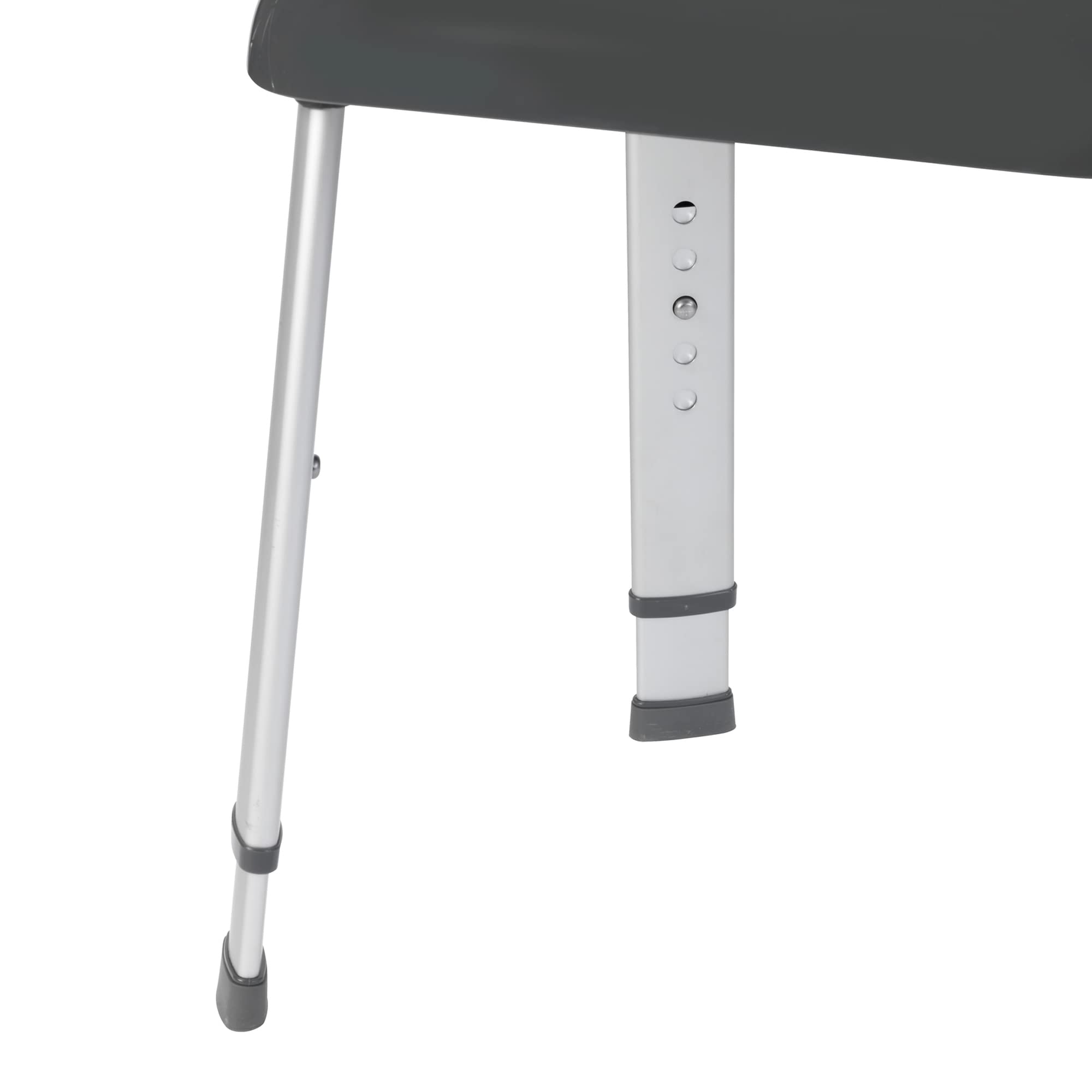 WENKO Sgabello doccia Secura Premium - Sgabello per doccia, portata fino a 130 kg, Polipropilene, 50.5 x 42-52 x 39.5 cm, Grigio antracite