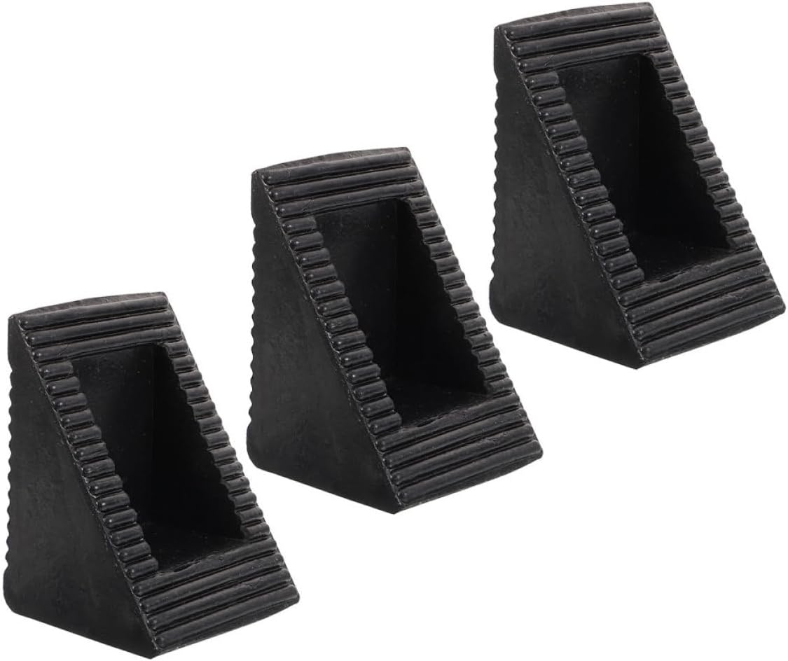 3pcs High Strength Wheel Chocks Car Trailer Tire Chocks Rubber Wheel Stopper for Vehicle Alignment