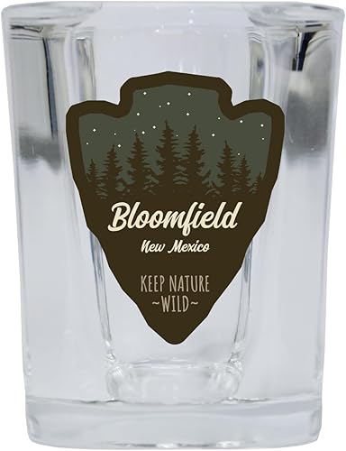 R and R Imports Bloomfield Nuevo México Camping Souvenir 2 Oz Shot Glass Base Cuadrada Arrowhead Design Single