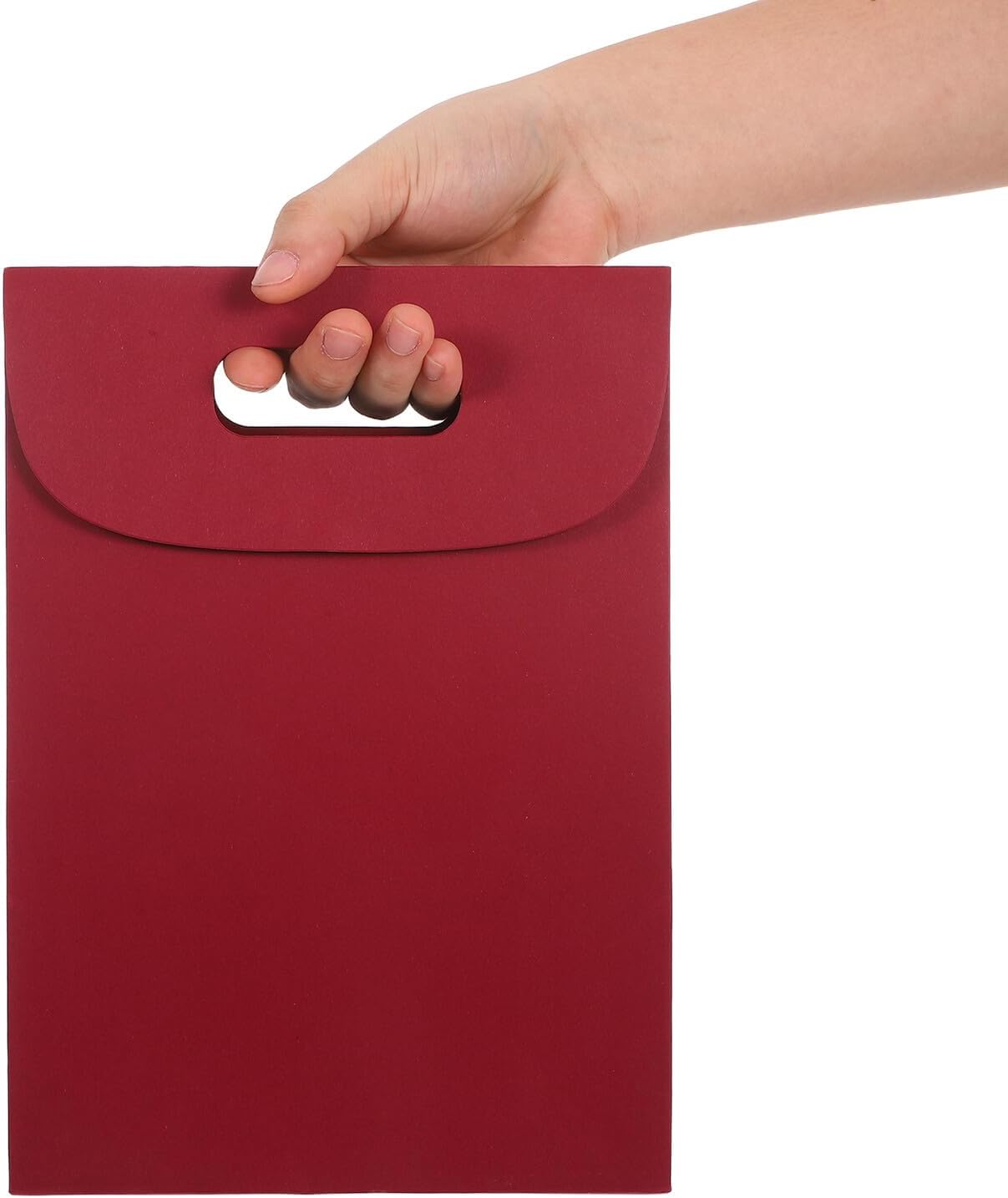 10pcs Kraft Paper Bags with Handles 20x9x28cm Red Brown Reusable Party Favor Bags for Shower Wedding Treats and Candy PackagingNO.3403