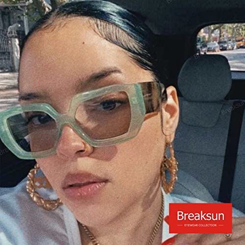 Image of Breaksun Thick Frame Blue Light Glasses for Women Men Fashion Oversized Square Computer Gaming Eyeglasses