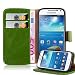 Produktbild Cadorabo Hülle für Samsung Galaxy S4 Mini in Gras GRÜN  Handyhülle mit Magnetverschluss, Standfunktion und Kartenfach  Case Cover Schutzhülle Etui Tasche Book Klapp Style