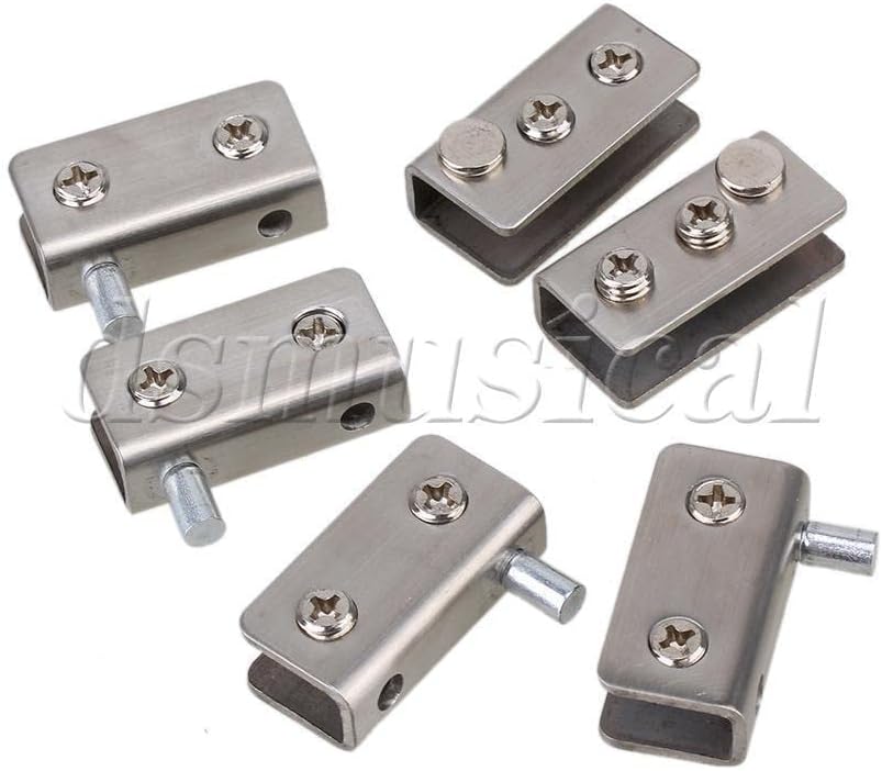 Pair Stainless Steel Glass Door Pivot Hinge Set for 5-8mm Glass Door