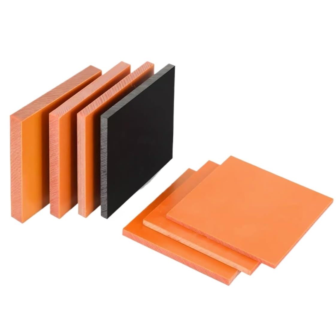 5mm 6mm Thick Black Orange Flat Board Plate, High Temperature Resistance Electrical Panel 1pc(Black,5x200x250mm)