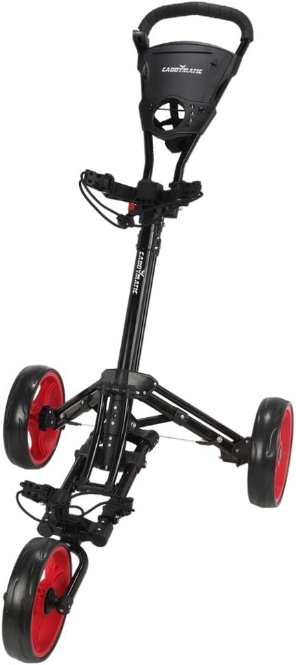 Golf X-Lite One-Click Folding Pull/Push Golf Cart Black/Red