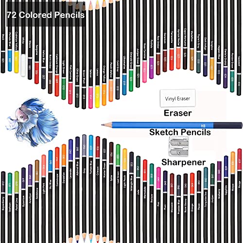 Kalour Colored Pencils For Adult Coloring Book,Set Of 72 Colors,Artists Soft Core With Vibrant Color,Ideal For Drawing Sketching Shading,Coloring Pencils For Adults Beginners Kids #TOP1