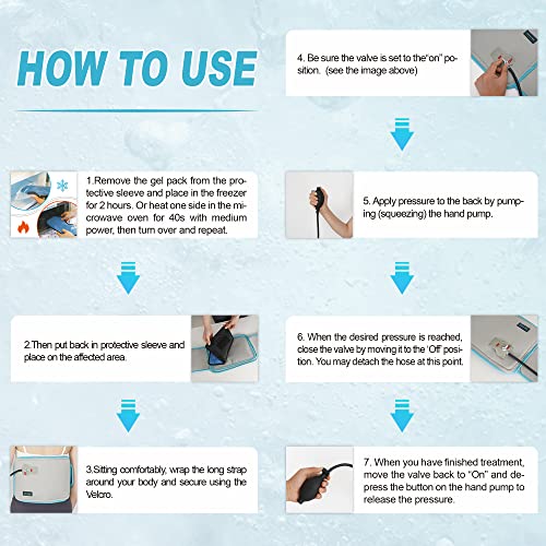 Compression Ice Pack For Back Pain Relief With Air Pump, Reusable Back Cold Pack With Strap, Pump It Up Hot And Cold Therapy Back Wrap For Waist And Lower Back, Lower Lumbar, Sciatic Nerve #TOP7