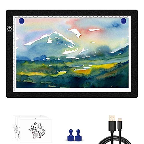 Light Box for Tracing-A4 Portable Light box ,Ultra-Thin Light Board ,Light Pad Tracer