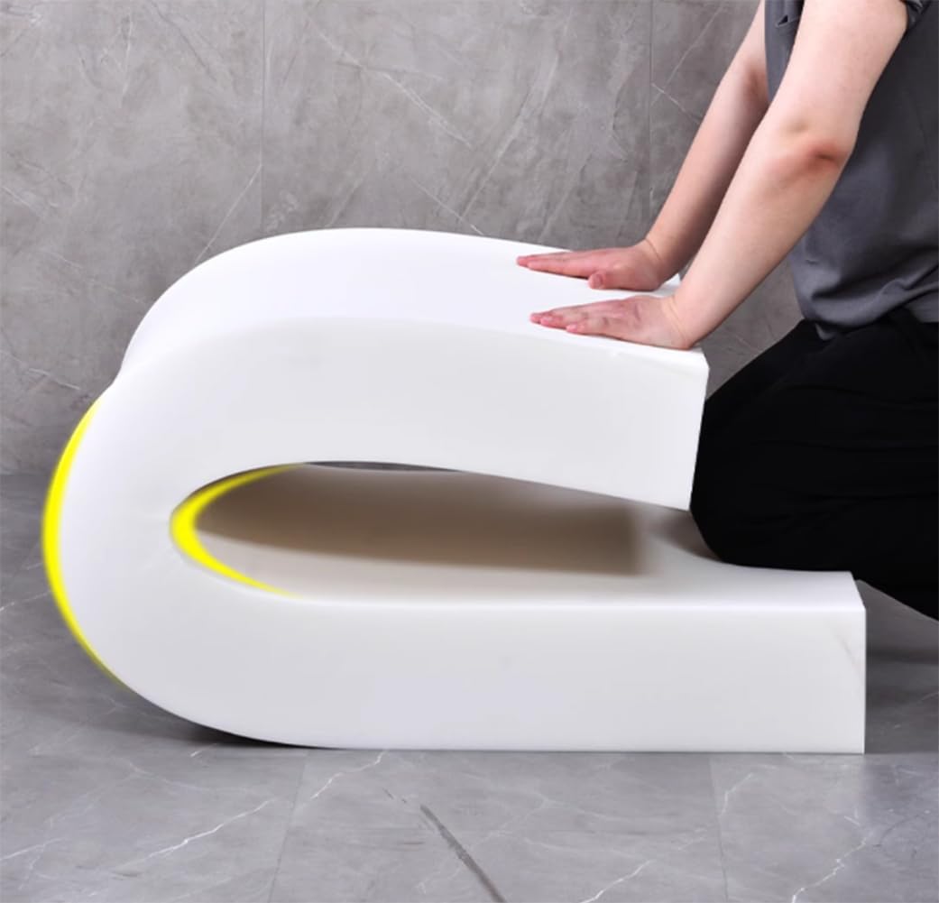 Gommapiuma Alta Densità 35D - Pannello In PU Per Imbottitura Fai Da Te, Spessore 8 Cm, Giallo, 50x50 Cm