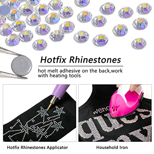 Beadsland Hotfix Rhinestones, 2880pcs Flatback Crystal Rhinestones for Crafts Clothes DIY Decorations Starry Sky, SS6, 1.9-2.1mm - Image 4