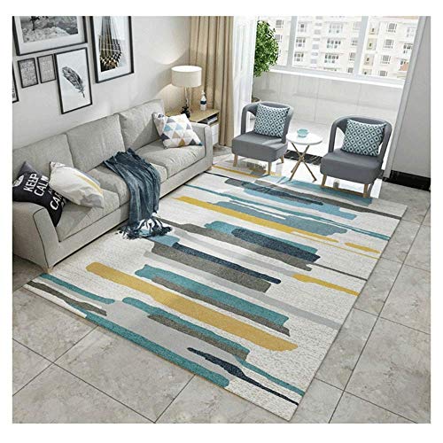 MTYLX Alfombra lavable, extraíble y lavable, duradera, de gran calidad, suave, para salón, dormitorio, tienda, mesa de centro, sofá, cama, manta lateral, hogar, sala de estar, antideslizante, sin
