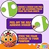 JOYIN 18 Packs Halloween Craft Foam Stickers, Arts Activities Party Supplies, Kids Party Favors, Pumpkin Decorating Kit, Jack O Lantern Face Sticker in 6 Funny Designs, Pumpkin Decor School Game #2