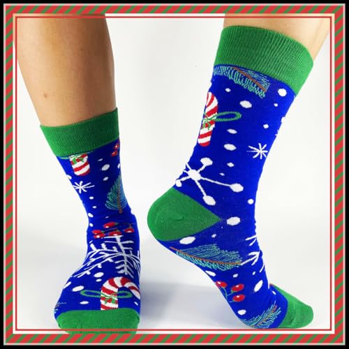 HIWEAR Mens Socks- Colorful Funky Novelty Design Rich Cotton,Men's Comfort Dress Calf Socks Multipack (Christmas Socks -Multicolor) — photo 2