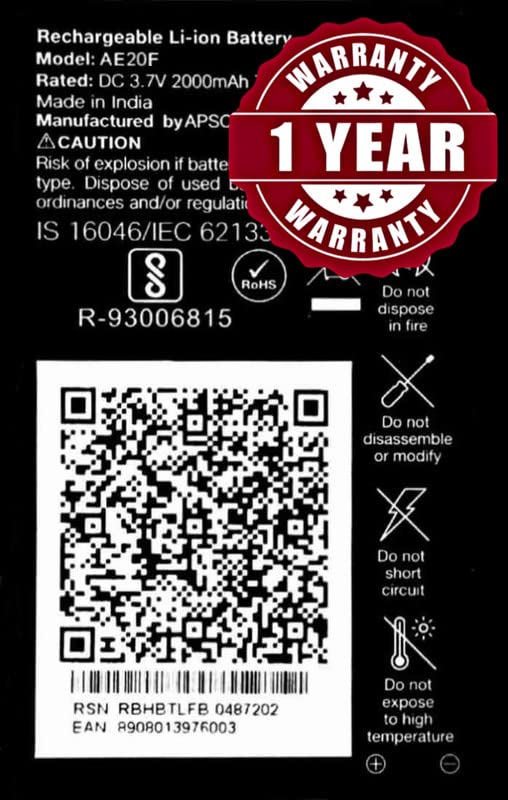 Image of Original 2000mAh Battery Compatible for LYF Jio Phone (All Jio Keypad Phone) Battery - (2000mAh) - 1 Year Warranty