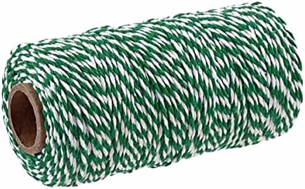 2mm White Cotton String, 100M Cotton Bakers Twine for Gift Packaging, DIY Arts and Crafts, Gardening, Cooking, Tying Meats, Butchers Twine, Baking, Scrapbook, Home Decorations and Christmas Ornaments