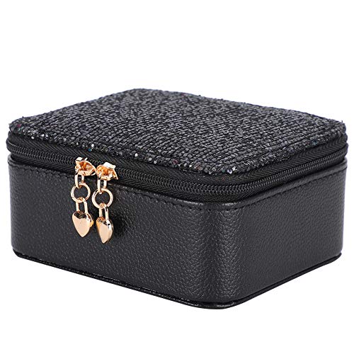 Preisvergleich Produktbild Ichiias Organizer, Multifunktion Einfache Reinigung. Reißverschluss Design PU Leder Schmuckschatulle, gut aussehend für den Haushalt(Black)