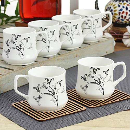 Mike Ceramic Coffee Mugs Set, 6-Pieces, 210ml, MW28