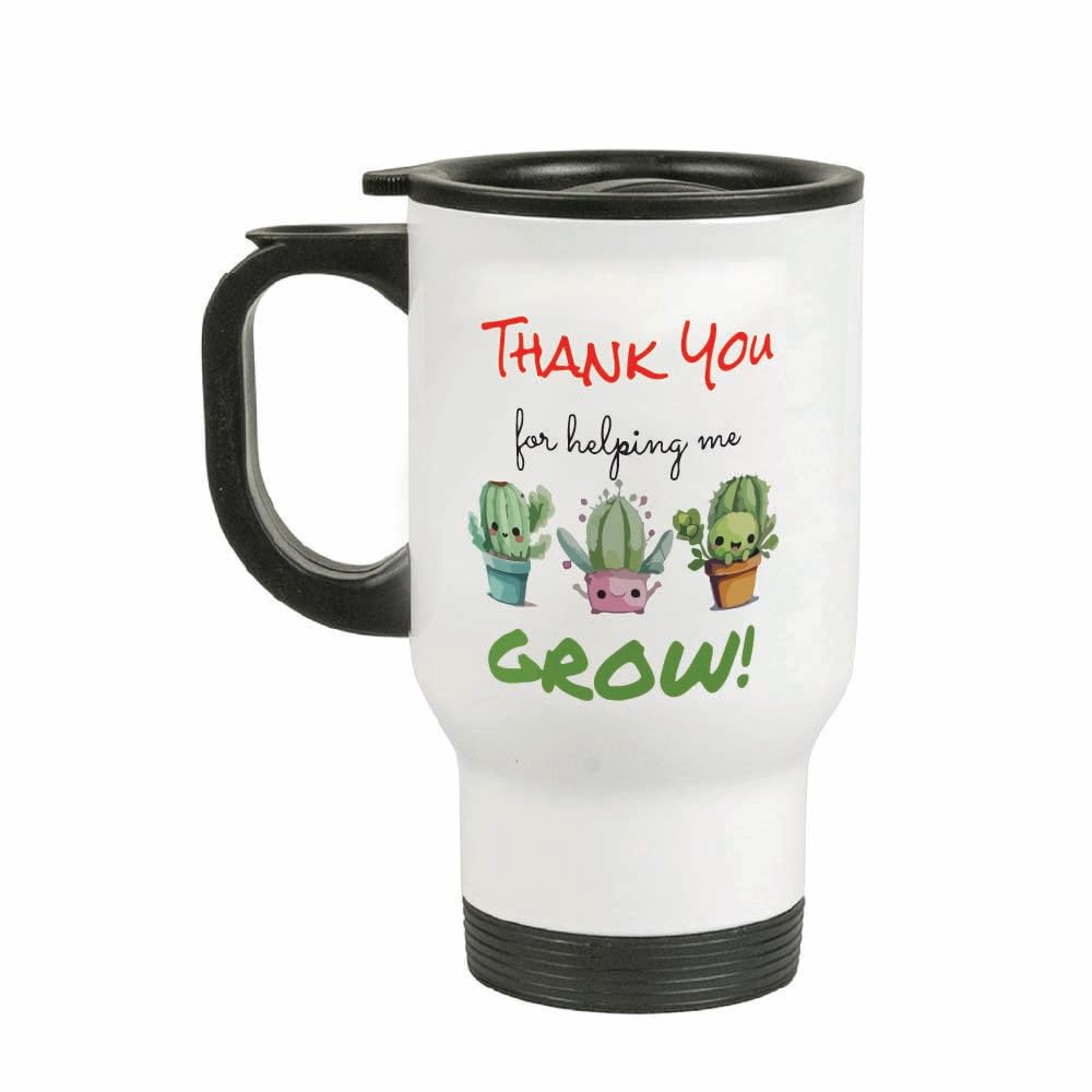 Teachers Day Stainless Steel Insulated Travel Mug, Spill-Proof, 16oz – Appreciation Gift for Teachers, Hot & Cold Beverages, Durable Coffee Tumbler-14oz (Design 4)