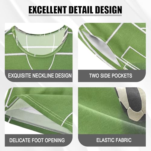 senya Short Sleeve Pajamas Sets Summer Cotton Sleepwear Court Football4